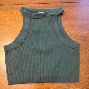 Cotton On Dark Green Ribbed Sports Bra